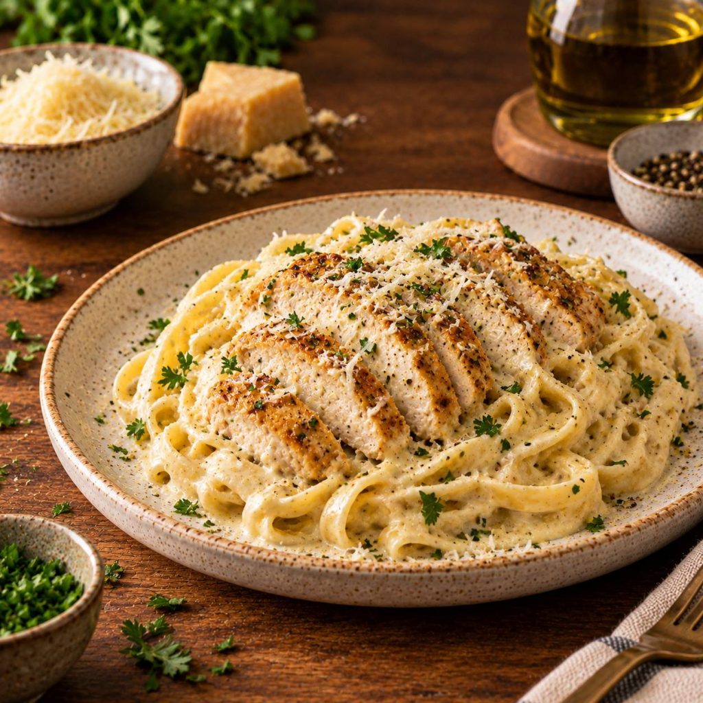 پاستا چیکن آلفردو 